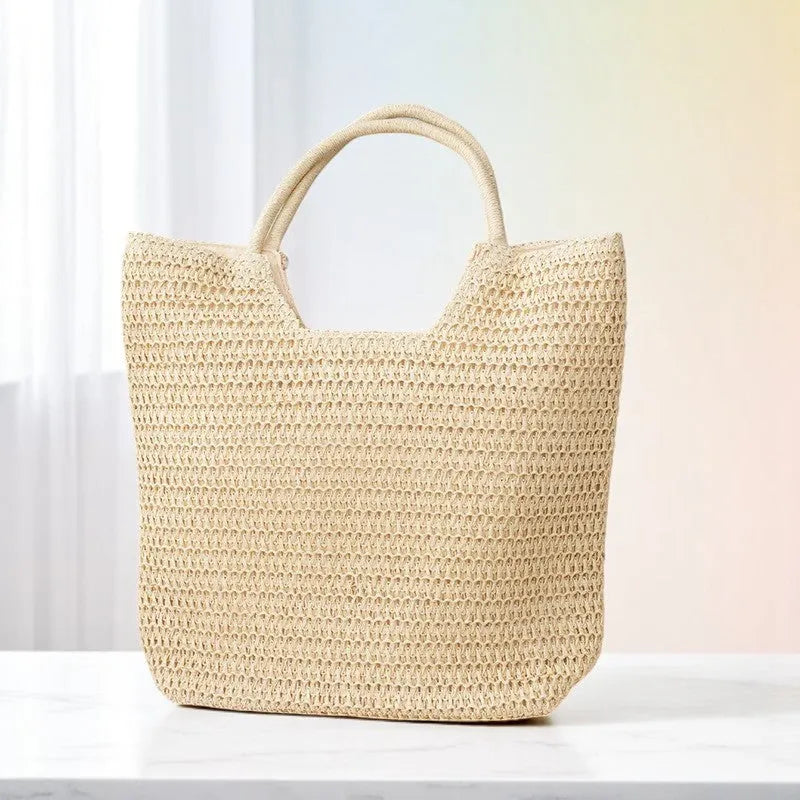 Bolso Tote de Paja Trenzada