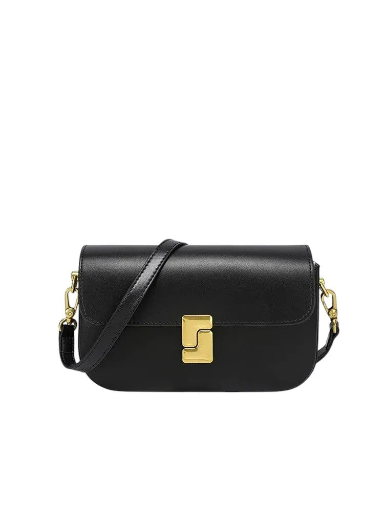 Bolso Tote o Bandolera de Cuero en Negro