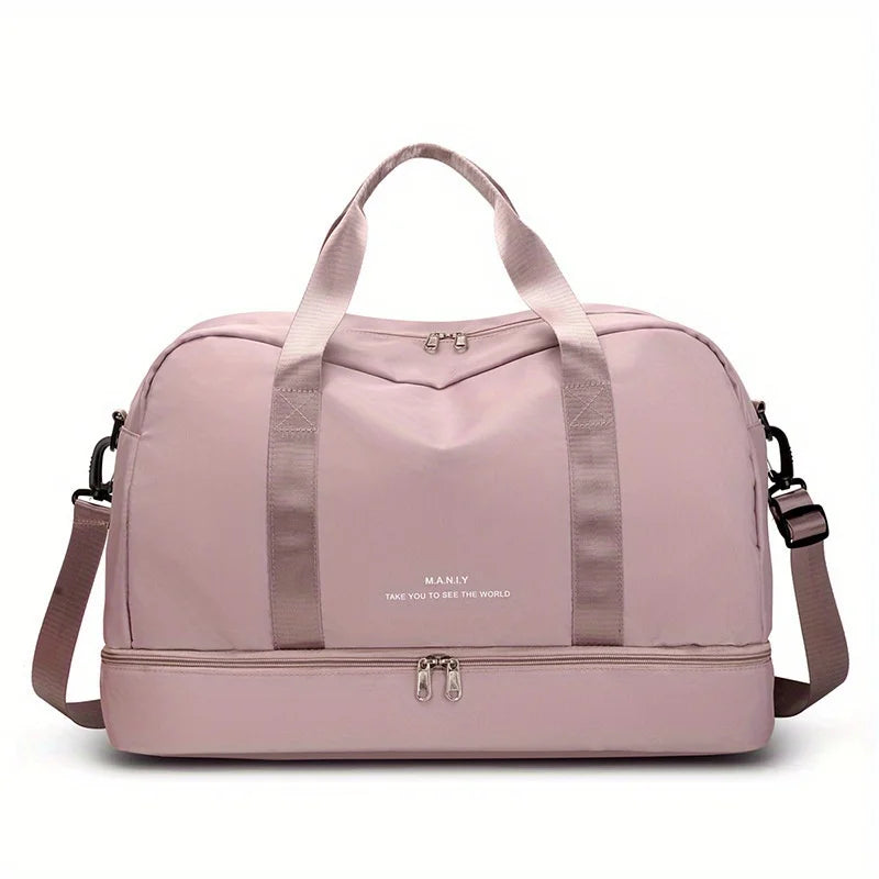 Bolso de Viaje Rosa de Nylon para Mujer – Ligero, Espacioso y Sofisticado
