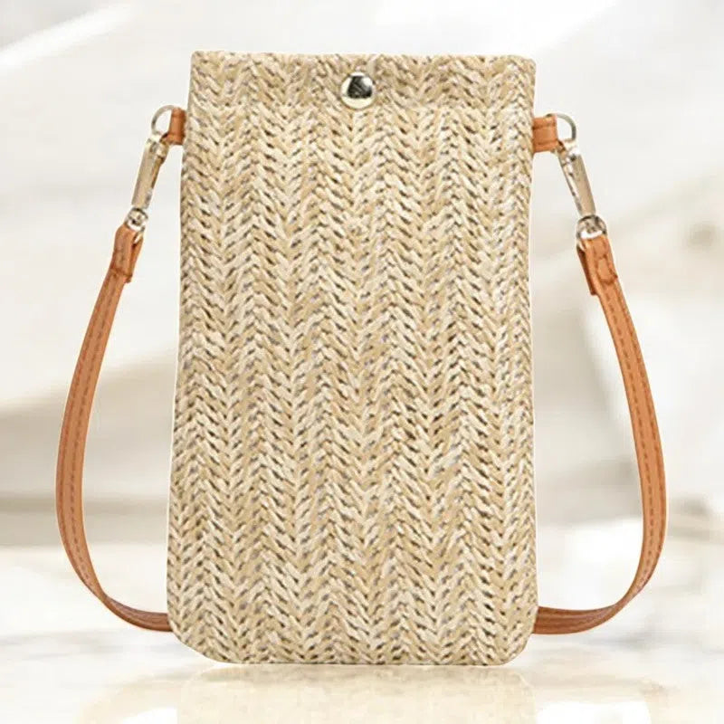 Bolso para Móvil de Rafia con Broche