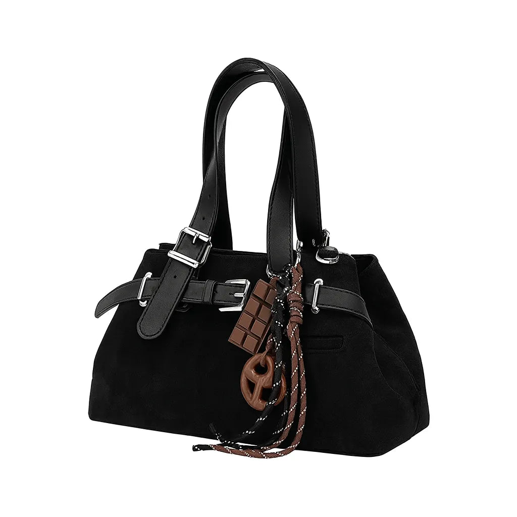 Bolso Tote Vintage de Ante con Hebilla