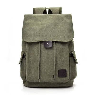 Mochila de Lona Preppy de Gran Capacidad – Estilo Casual y Funcionalidad Diaria