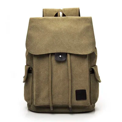 Mochila de Lona Preppy de Gran Capacidad – Estilo Casual y Funcionalidad Diaria