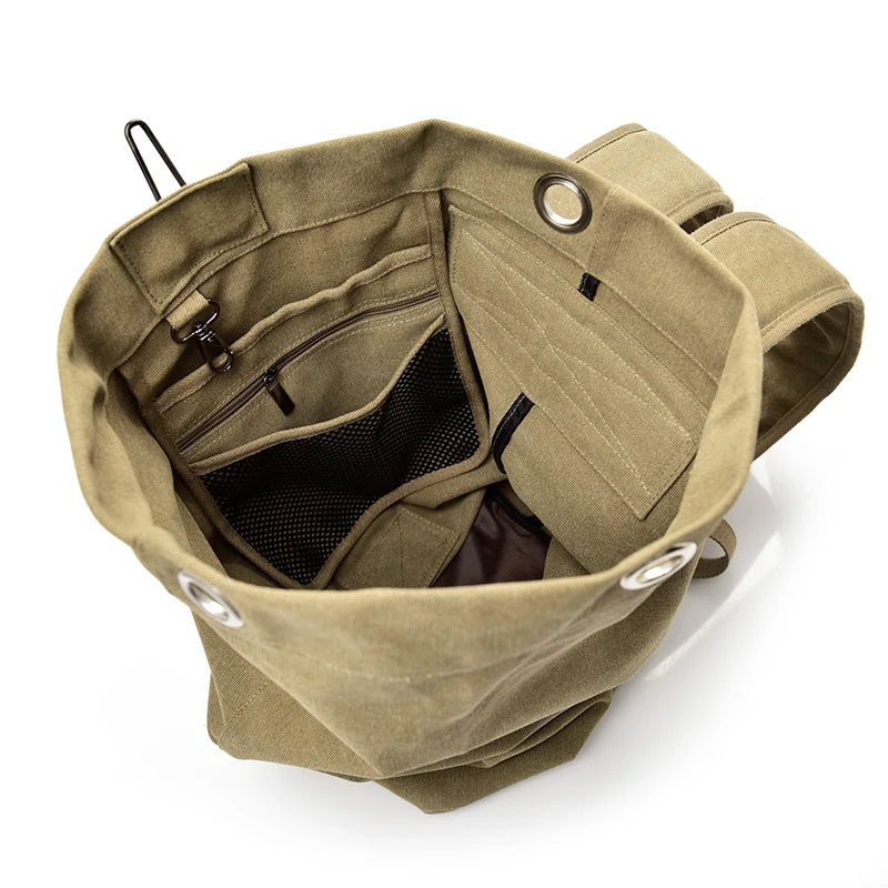 Mochila de Lona Estilo Preppy – Capacidad, Comodidad y Diseño Atemporal