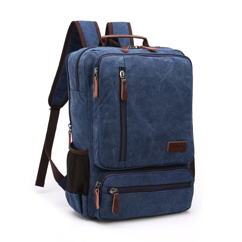 Mochila de Lona Premium Color Azul – Moderna y Práctica