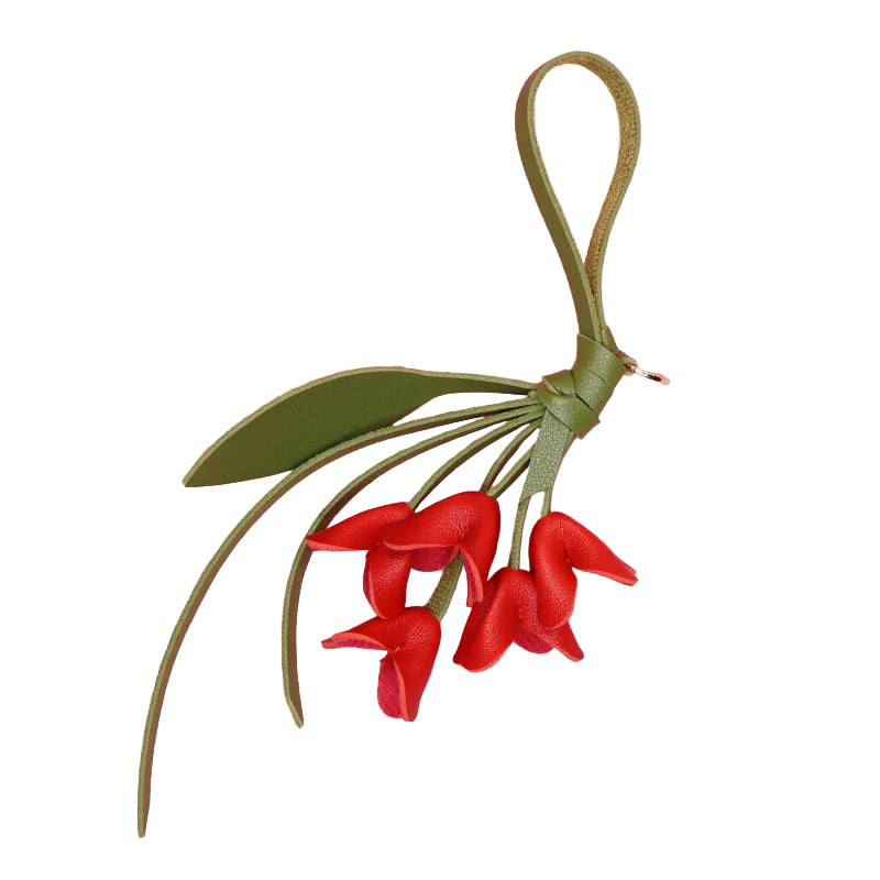 Charm Flores Cuero para Bolso – Accesorio Floral Romántico