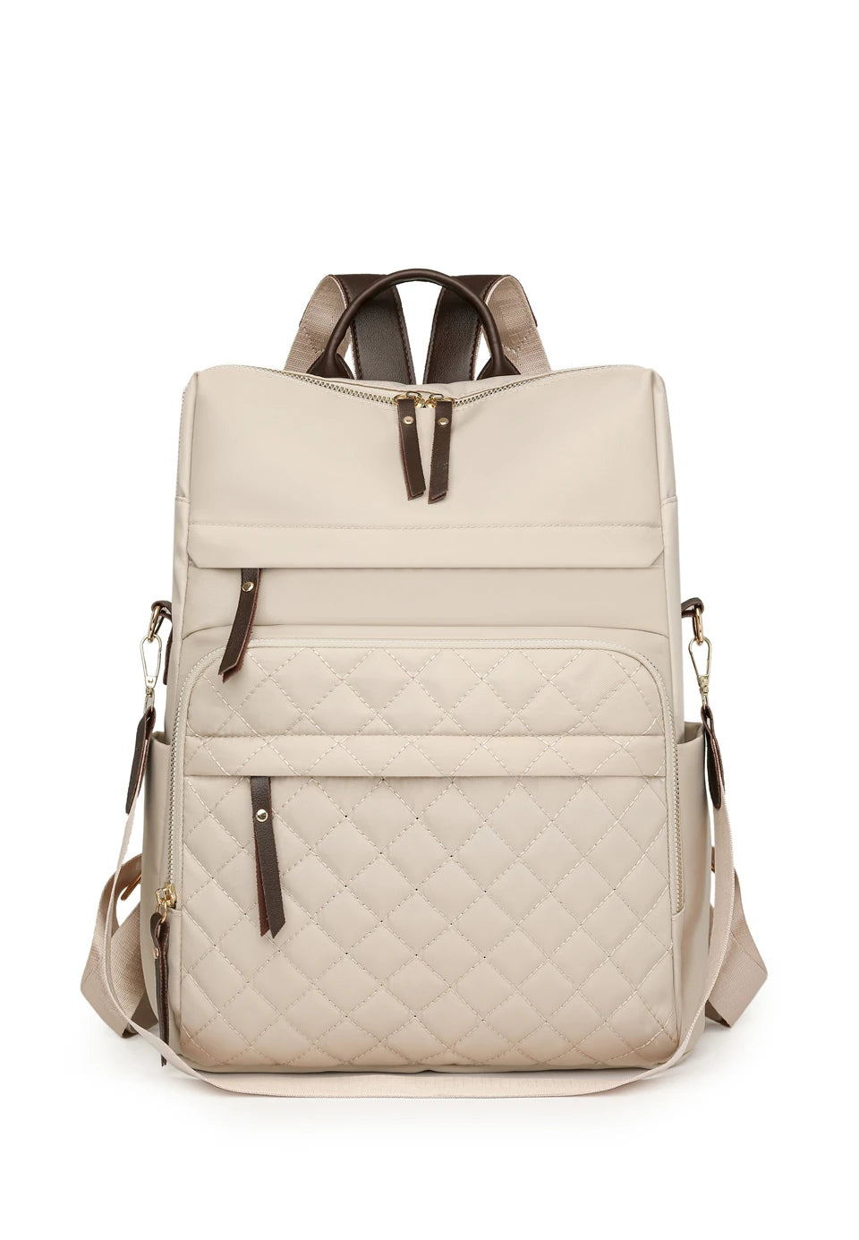 Mochila de Nailon Acolchada para Mujer – Estilo Coreano y Gran Capacidad