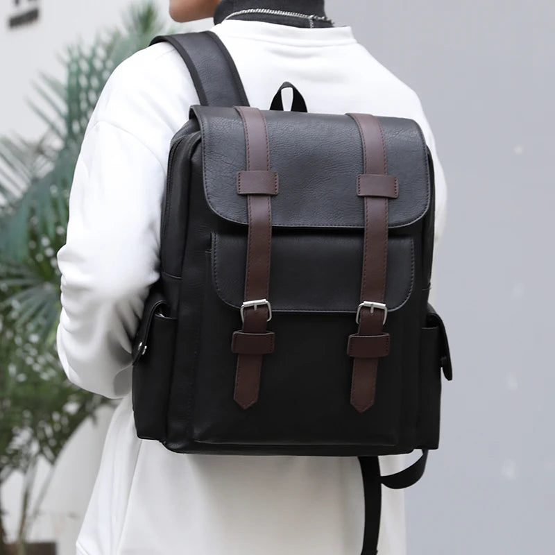 Mochila Casual de Cuero PU Premium – Estilo Urbano y Capacidad Inteligente