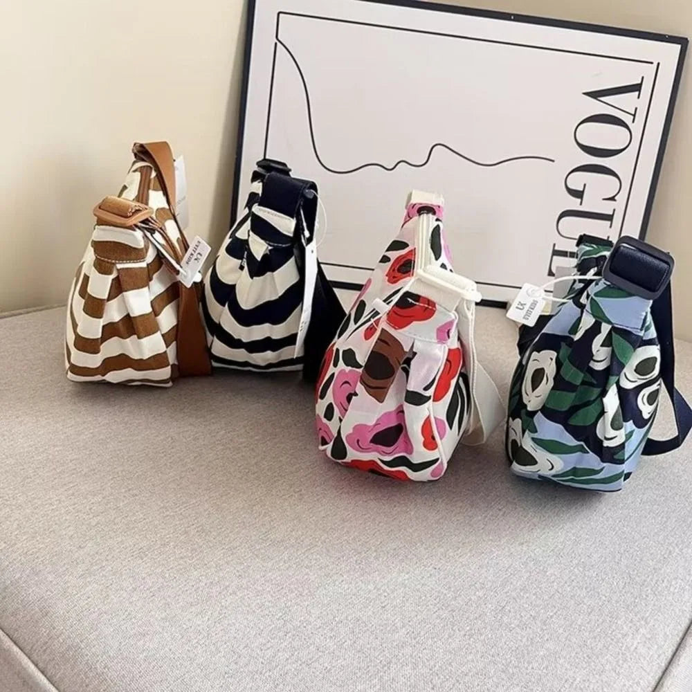 Bolso Bandolera y Riñonera de Nylon con Rayas