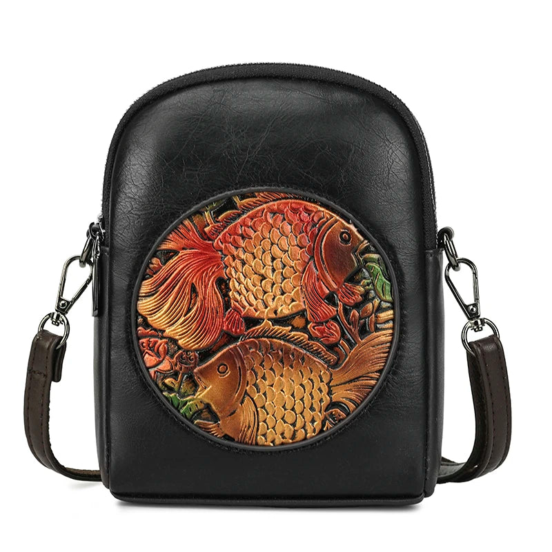 Bolso para Móvil de PU con Diseño de Peces – Elegancia y Comodidad