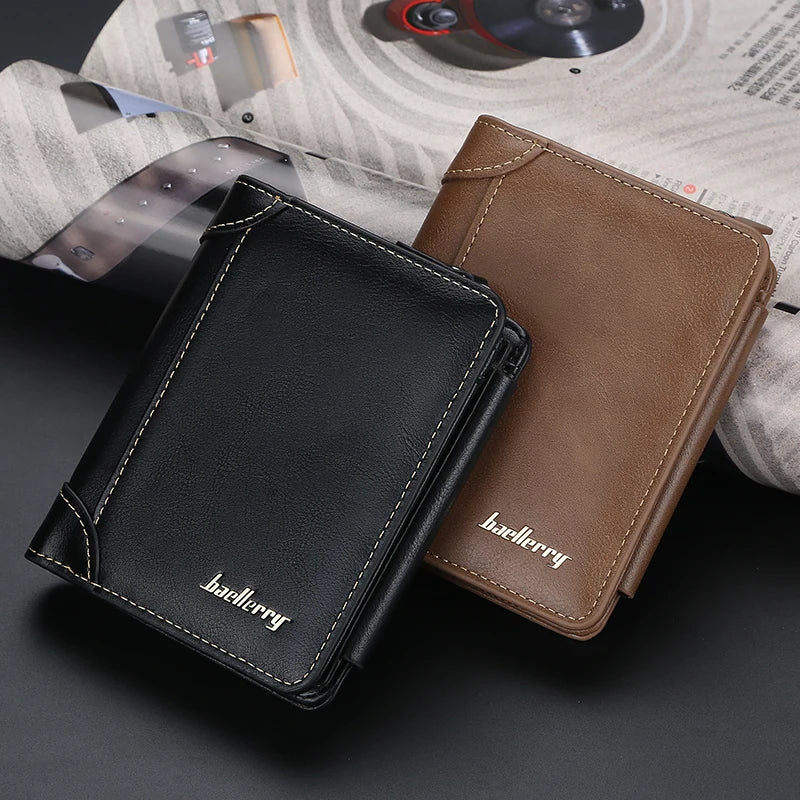 Cartera Corta con Monedero de Cremallera para Hombre