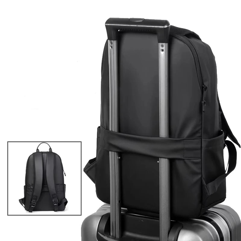 Mochila Impermeable de PU para Hombre Gris – Estilo Urbano y Protección Diaria