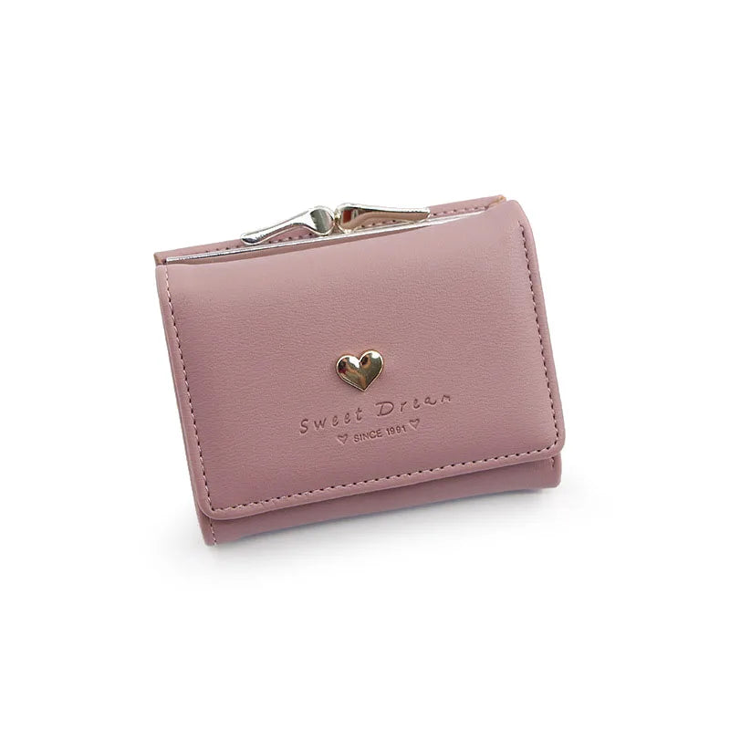 Mini Cartera con Corazón y Monedero de Boquilla - Morado
