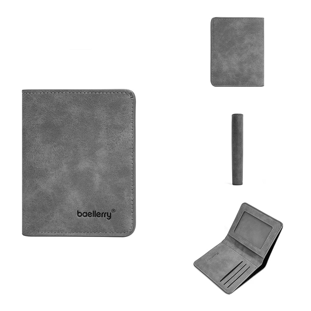 Cartera Vertical Fina para Bolsillo Delantero de Hombre - Gris