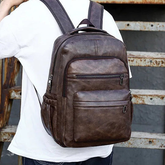 Mochila Casual de Cuero PU Premium – Estilo Urbano y Organización Inteligente