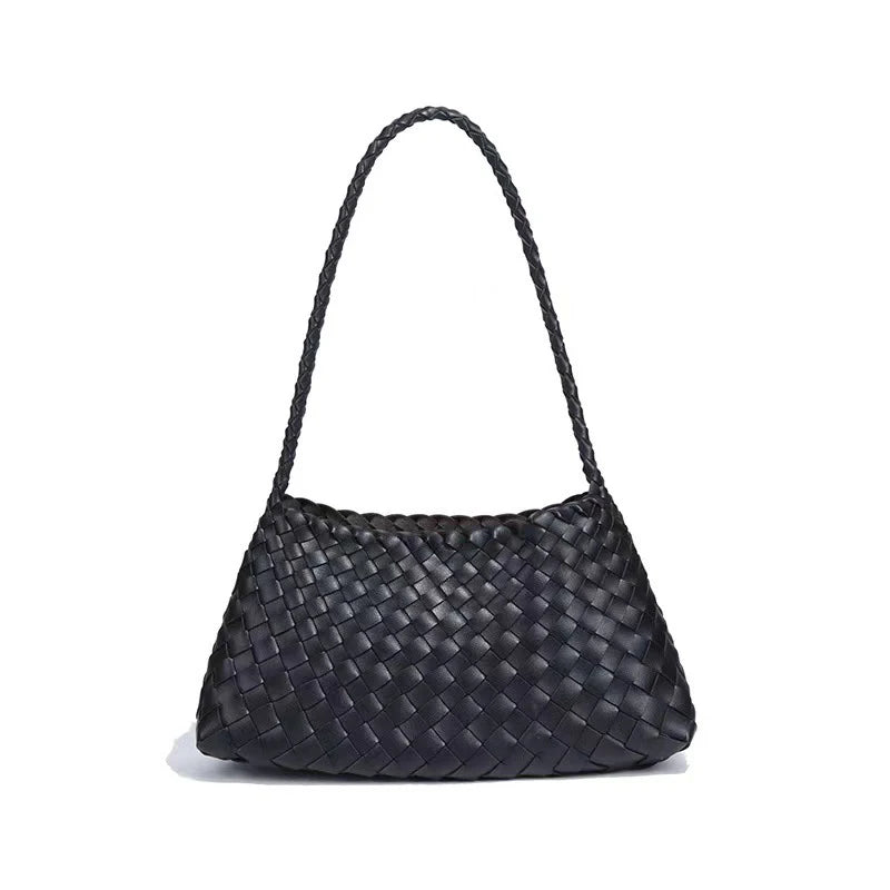 Bolso tote Trenzado de PU Negro – Sofisticación, Textura y Estilo Atemporal