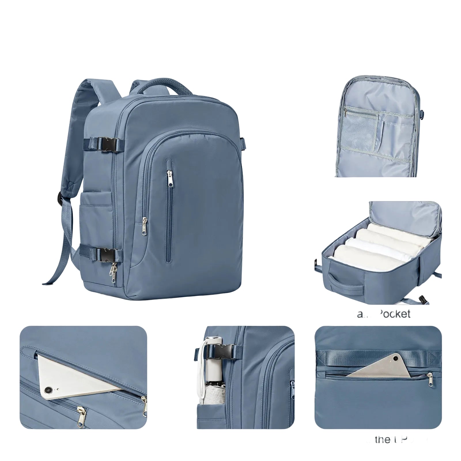 Mochila Business Unisex de Nylon Azul Oscuro – Profesional y Moderna