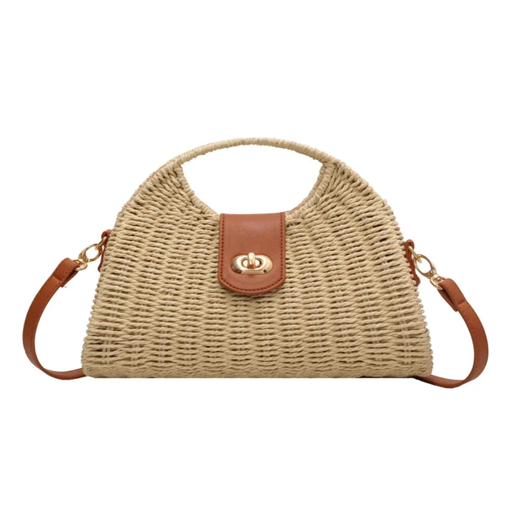 Bolso tote de Paja Tejido a Mano – Estilo Natural, Elegancia y Ligereza