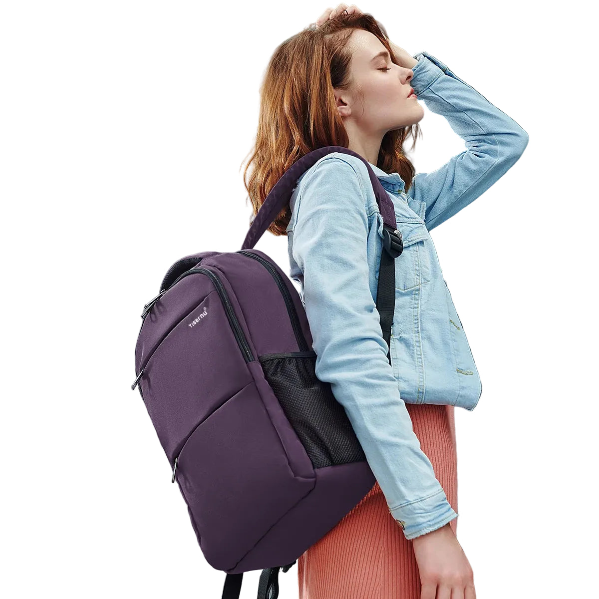 Mochila Antirrobo Impermeable para Portátil Morada 15,6 – Estilo, Seguridad y Funcionalidad