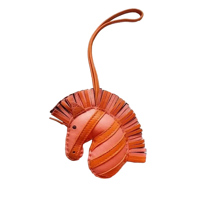 Charm Cabeza Zebra Piel de Oveja – Colgante Artesanal Cosido a Mano