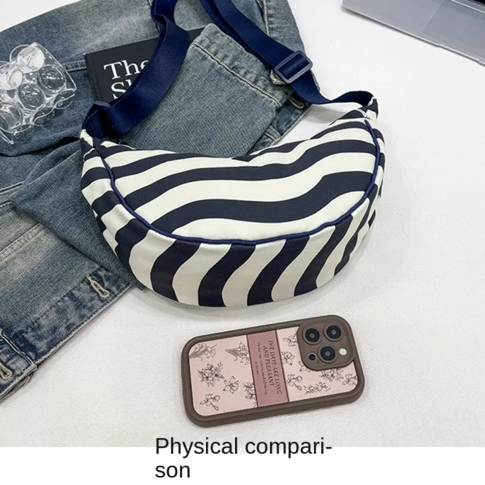 Bolso Bandolera y Riñonera de Nylon con Rayas