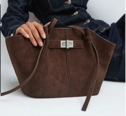 Bolso Tote Pana Estilo Inglés – Elegancia Casual Versátil 32x30cm