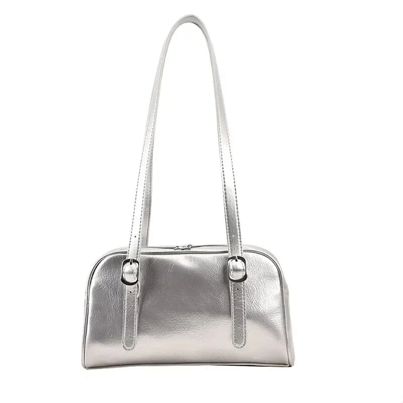 Bolso de Hombro Tipo Pillow Plata Mujer – Suave, Moderno y Versátil