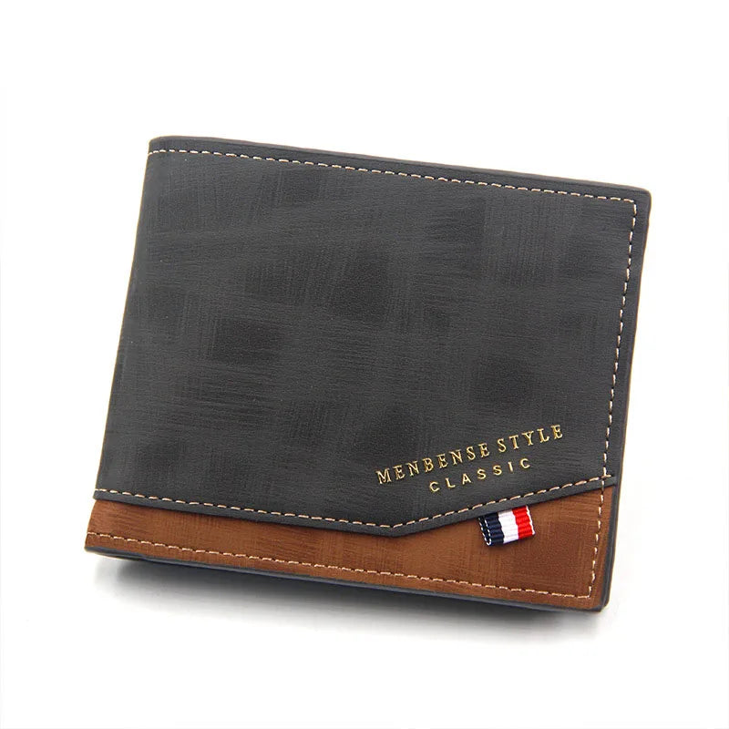 Cartera Clásica Bicolor con Monedero para Hombre - Negro